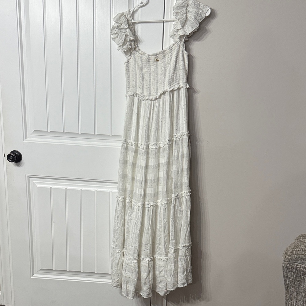 PQ Swim White Ruffled Strap Tiered Maxi Dress - Picture 4 of 9